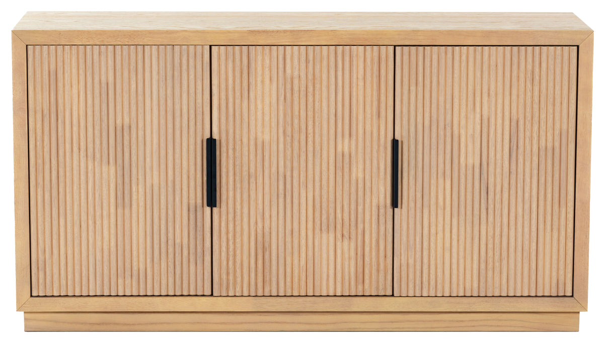 Shelbie 3 Door Reeded Sideboard And TV Stand in Oak and Black