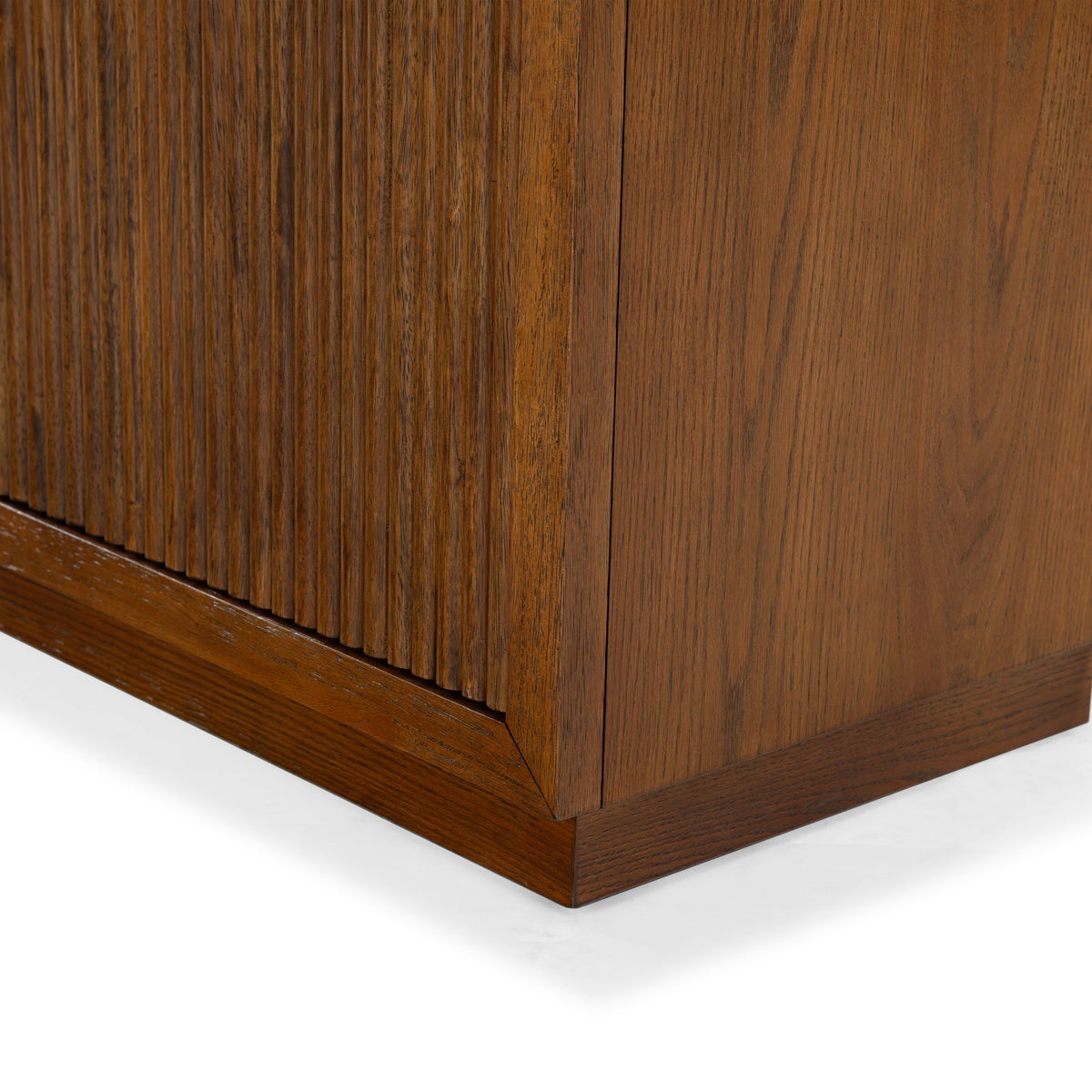 Shelbie 3 Door Reeded Sideboard And TV Stand in Medium Oak and Black