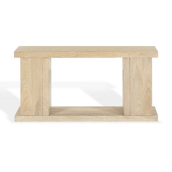 Claramay Wood Console Table in Natural Cerused Oak