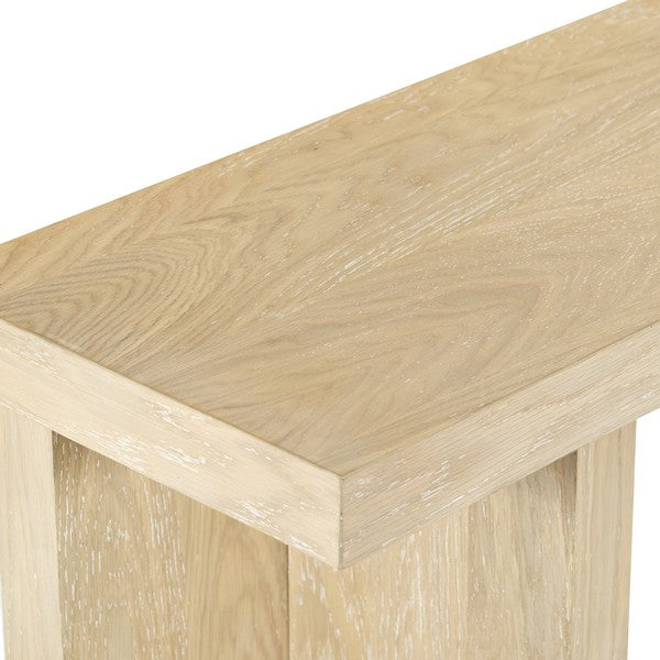 Claramay Wood Console Table in Natural Cerused Oak