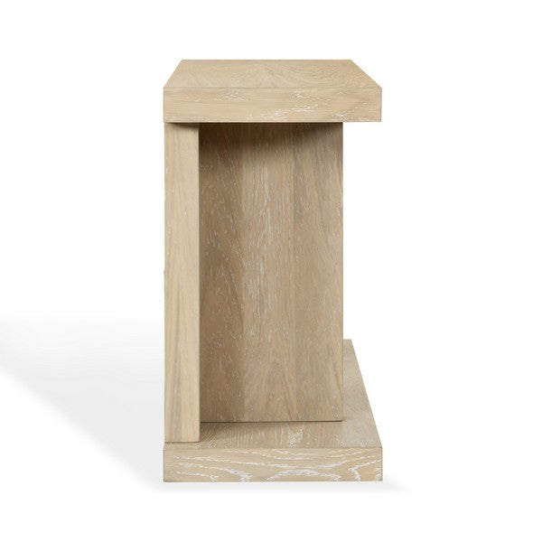 Claramay Wood Console Table in Natural Cerused Oak