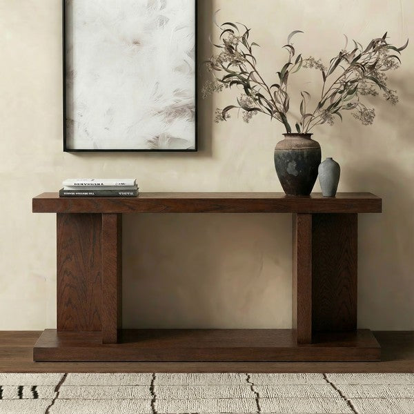 Claramay Wood Console Table in Walnut
