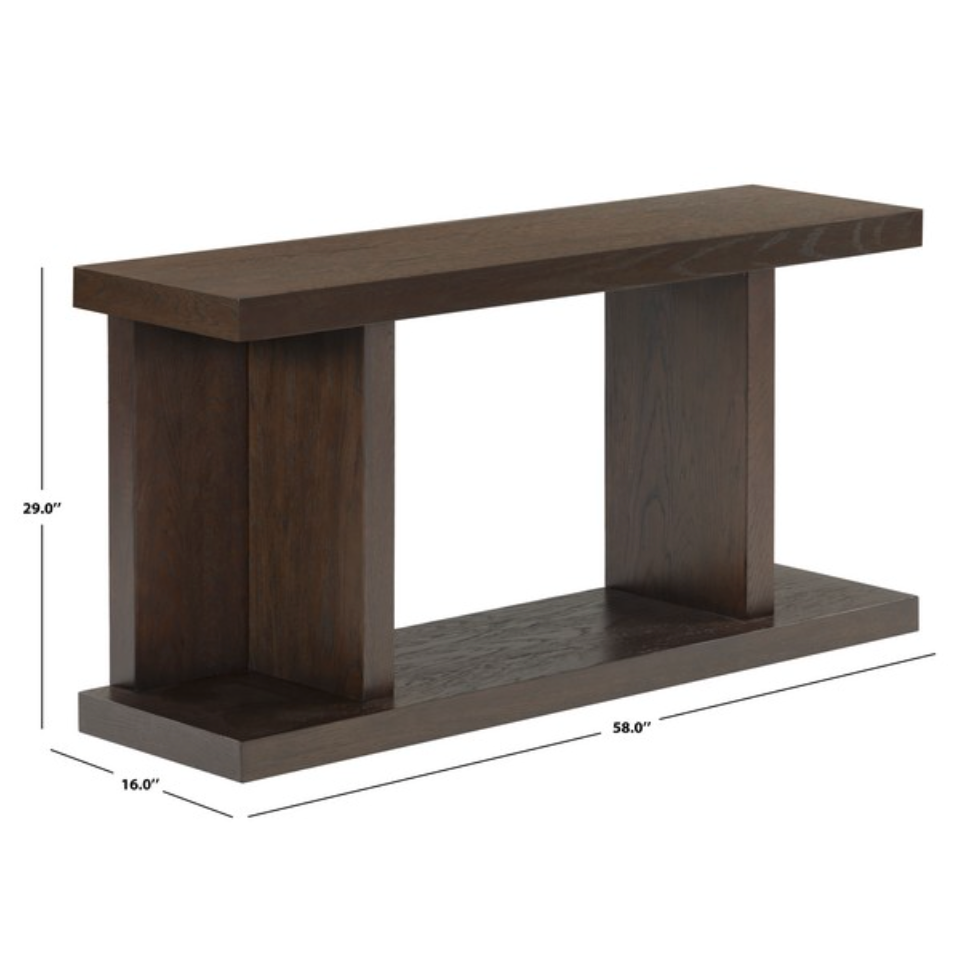 Claramay Wood Console Table in Walnut