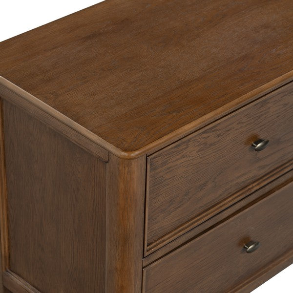 Hannaleigh Wood Nightstand with 2 Drawer in Dark Walnut