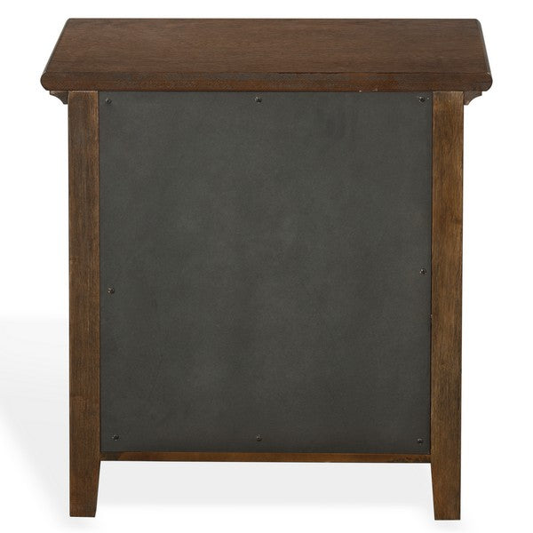 Trevor Wood Nightstand with 3 Drawer in Dark Walnut