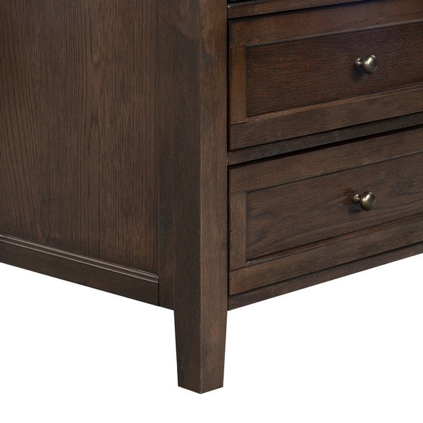 Trevor Wood Nightstand with 3 Drawer in Dark Walnut