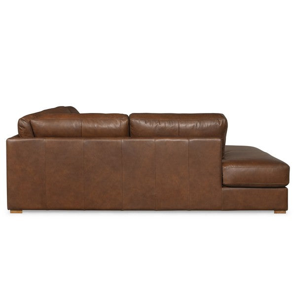 Gustav Leather Corner Sectional in Dark Brown