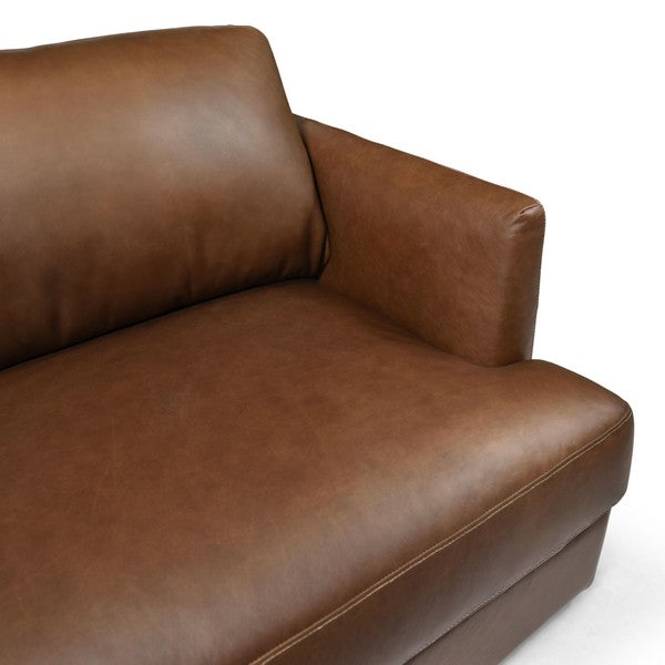 Gustav Leather Corner Sectional in Dark Brown