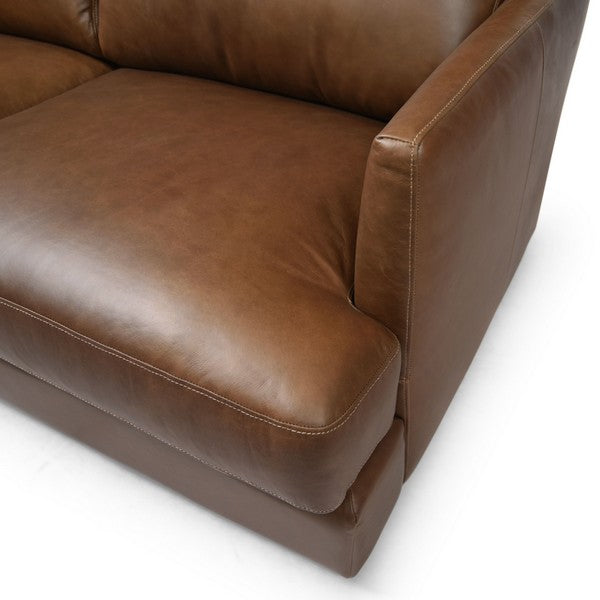 Gustav Leather Corner Sectional in Dark Brown