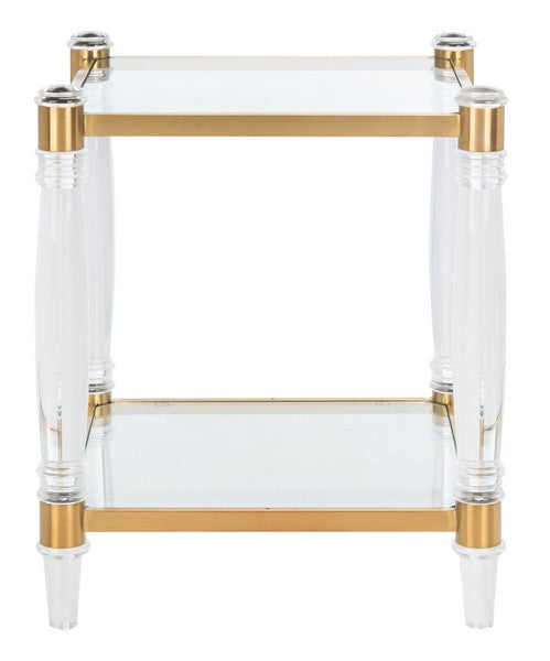Isabelle Brass Acrylic Accent Table - The Mayfair Hall