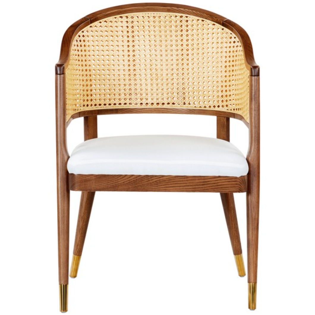 Rogue Rattan Dining Chair in Walnut and Natural