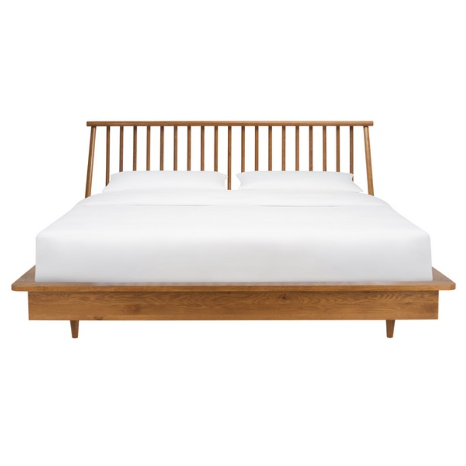 Cassius Wood Spindle Queen Bed in Light Brown