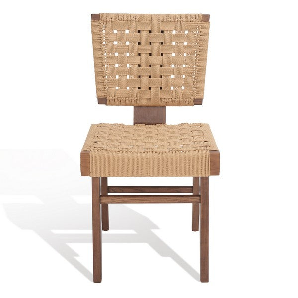Susanne Walnut-Natural Woven Dining Chair (Set of 2) - The Mayfair Hall
