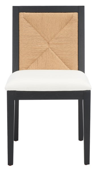 Emilio Black-Natural Woven Dining Chair (Set of 2) - The Mayfair Hall