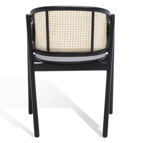 Emmy Natural-Black Rattan Back Dining Chair - The Mayfair Hall