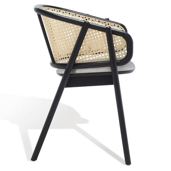 Emmy Natural-Black Rattan Back Dining Chair - The Mayfair Hall