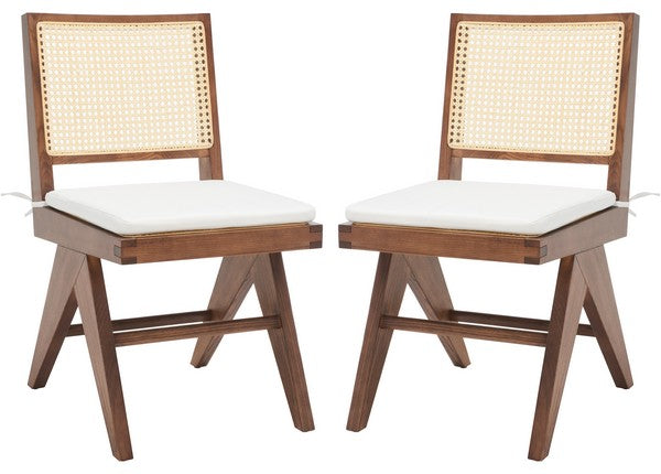 Colette Natural-Walnut Rattan Dining Chair (Set of 2) - The Mayfair Hall