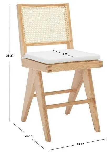Colette Wood Counter Stool in Natural - The Mayfair Hall
