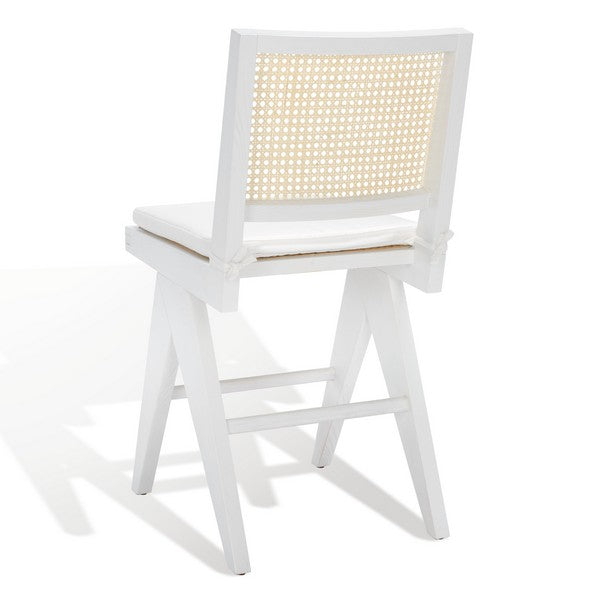 Colette White-Natural Rattan Counter Stool - The Mayfair Hall