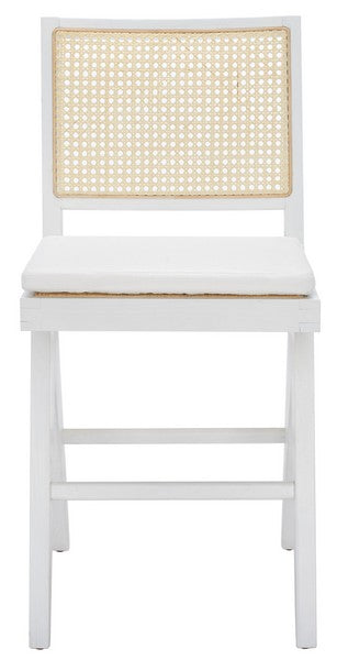 Colette White-Natural Rattan Counter Stool - The Mayfair Hall