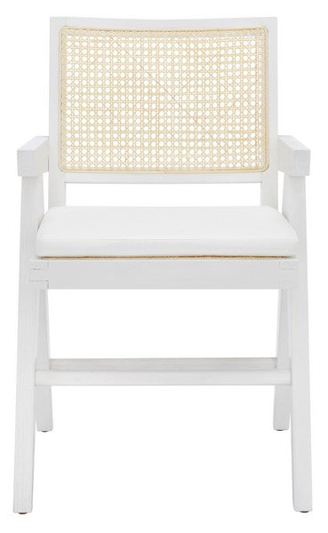 Colette White-Natural Rattan Armchair - The Mayfair Hall