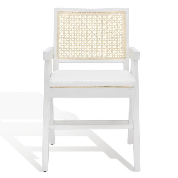 Colette White-Natural Rattan Armchair - The Mayfair Hall