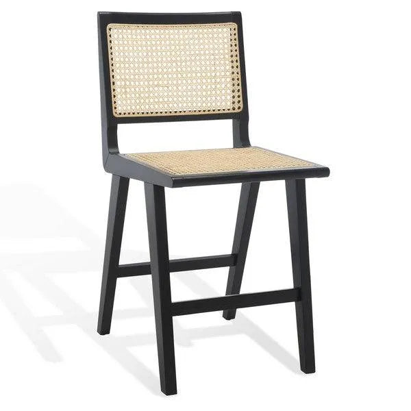 Safavieh Hattie Black-Natural French Cane Counter Stool