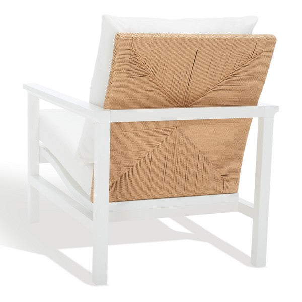 Emmalee White/Natural Cord Back Accent Chair - The Mayfair Hall