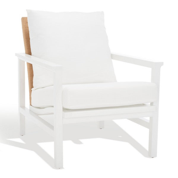 Emmalee White/Natural Cord Back Accent Chair - The Mayfair Hall