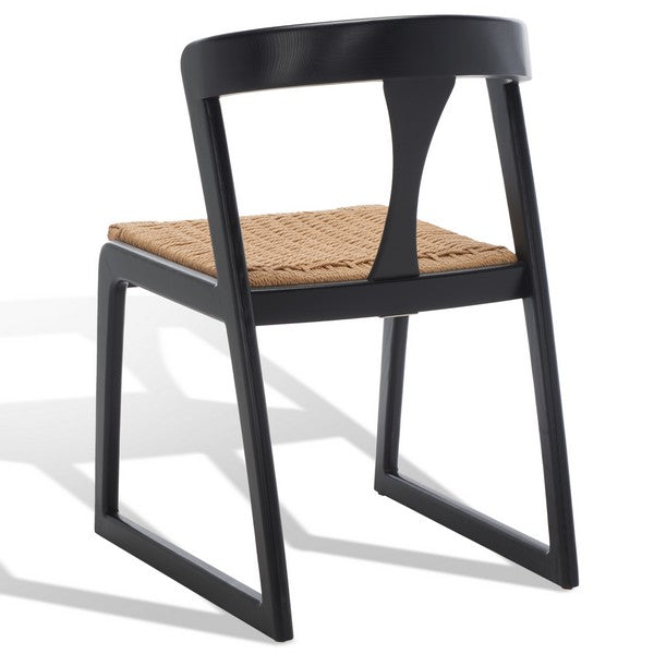 Jamal Black-Natural Woven Dining Chair (Set of 2) - The Mayfair Hall