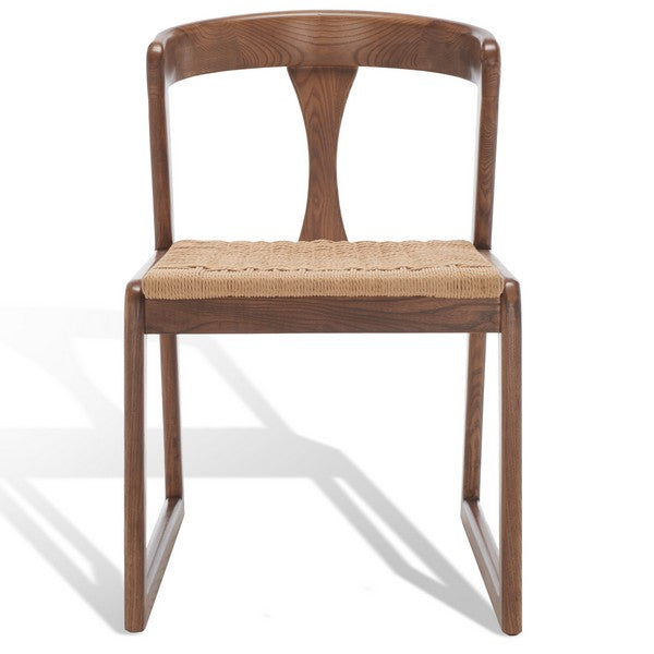 Jamal Walnut-Natural Woven Dining Chair (Set of 2) - The Mayfair Hall