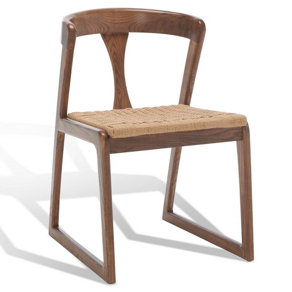 Jamal Walnut-Natural Woven Dining Chair (Set of 2) - The Mayfair Hall