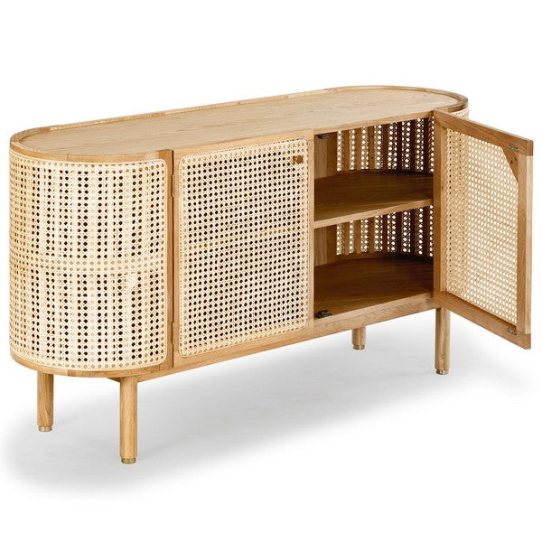 Dolly Natural Cane And Wood Sideboard - The Mayfair Hall