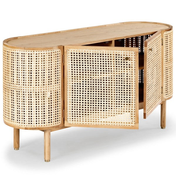 Dolly Natural Cane And Wood Sideboard - The Mayfair Hall