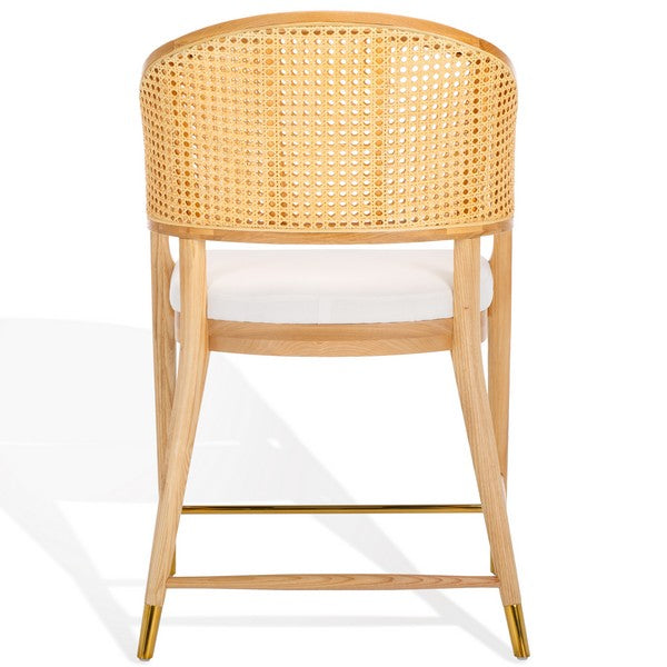 Rogue Rattan Counter Stool in Natural and White