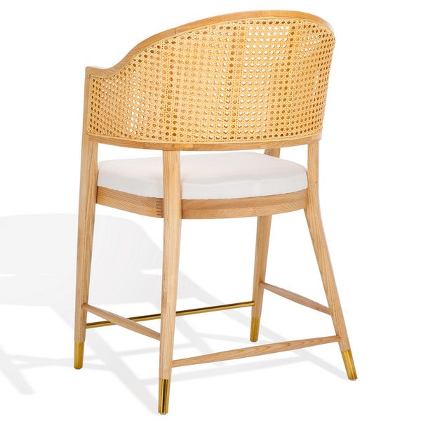 Rogue Rattan Counter Stool in Natural and White