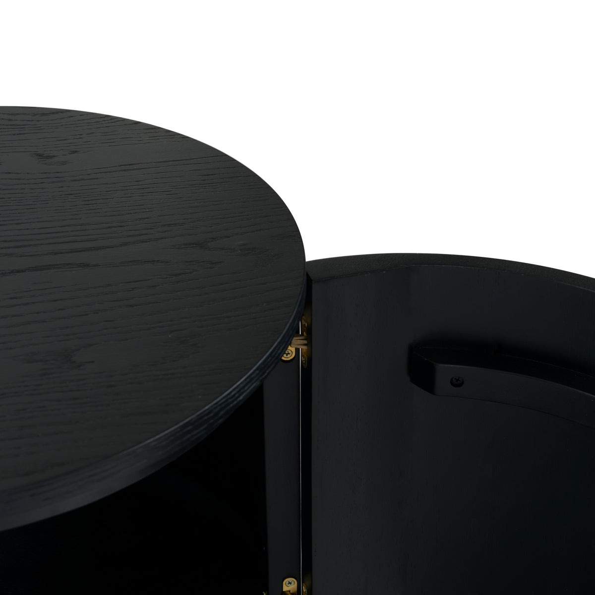Jesbelina Oval 4 Door Wood Sideboard in Black