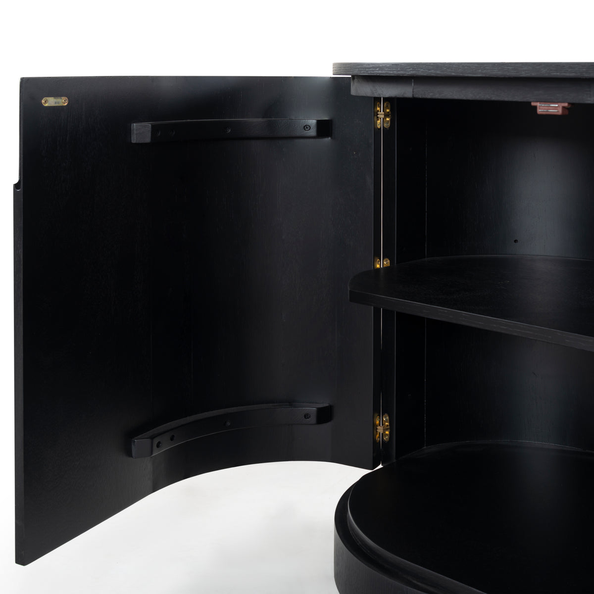 Jesbelina Oval 4 Door Wood Sideboard in Black