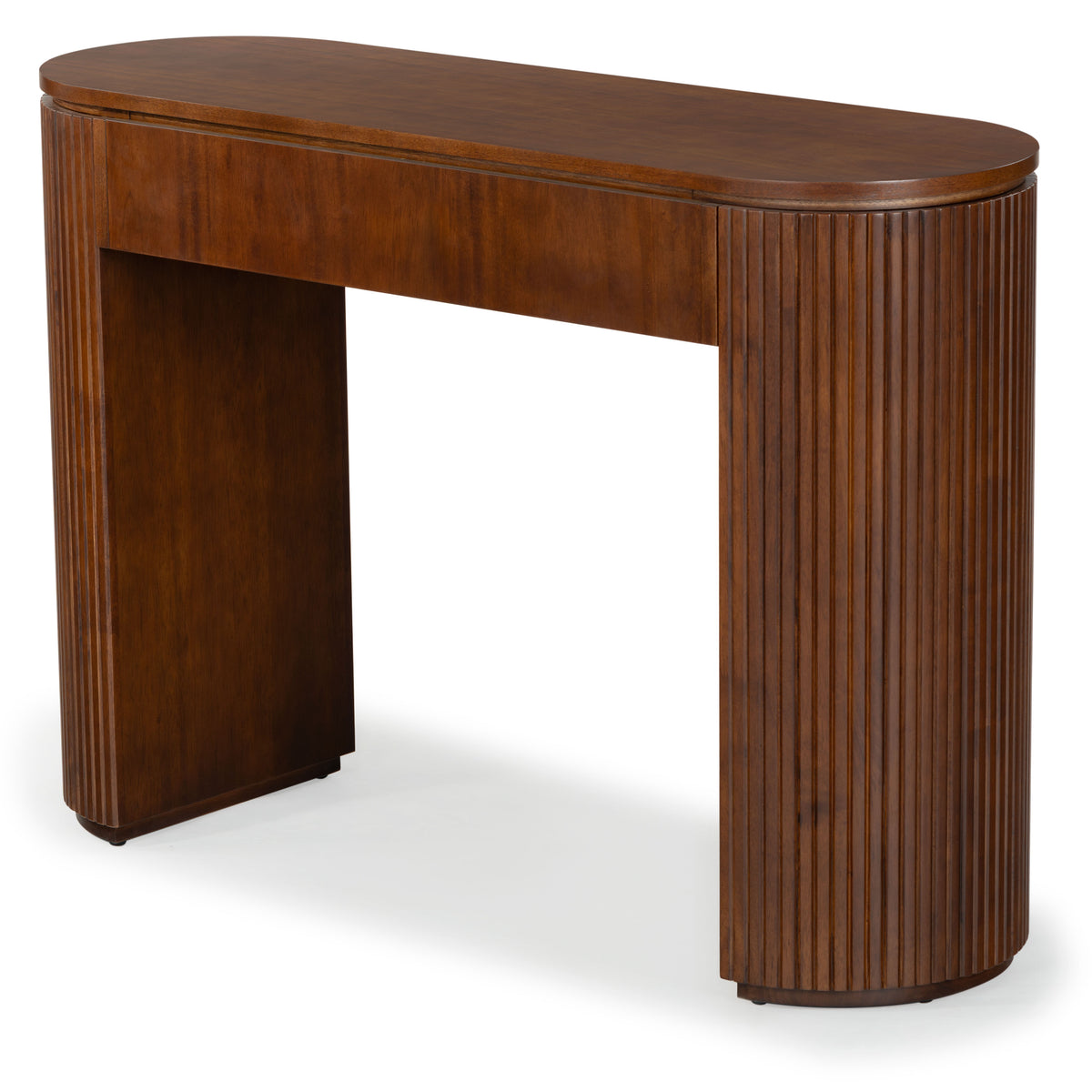 Rikki Fluted 1 Drawer Wood Console in Walnut
