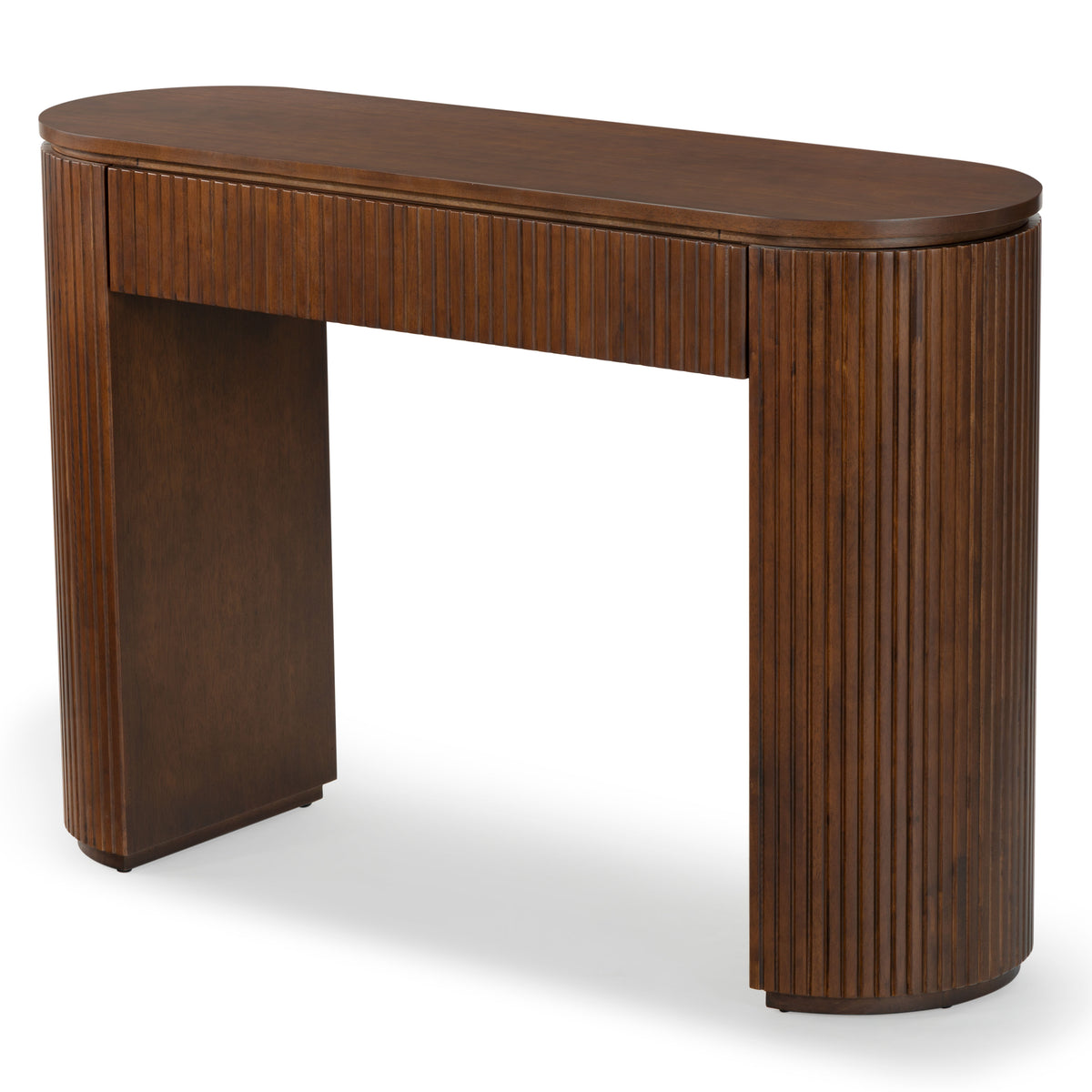 Rikki Fluted 1 Drawer Wood Console in Walnut