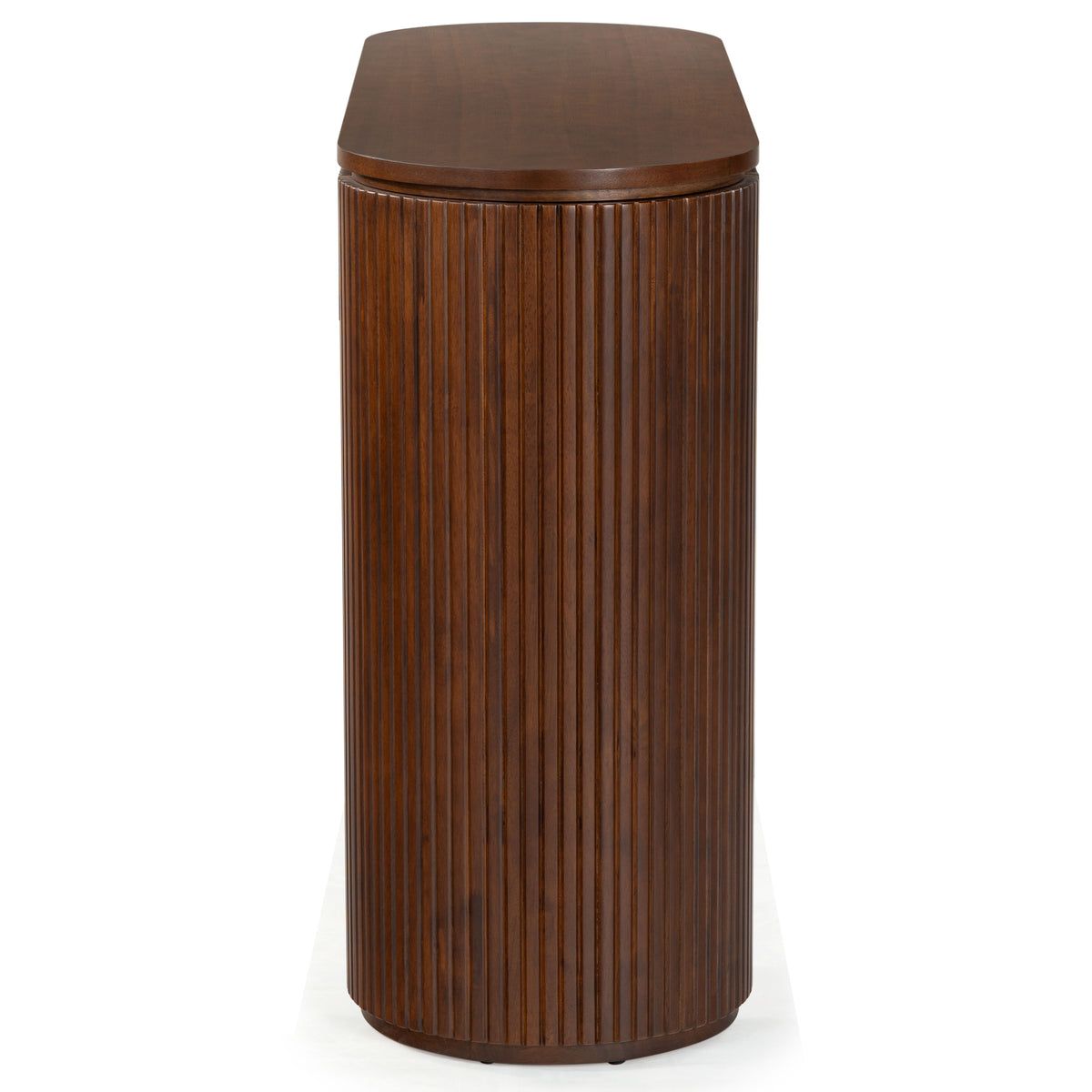 Rikki Fluted 1 Drawer Wood Console in Walnut