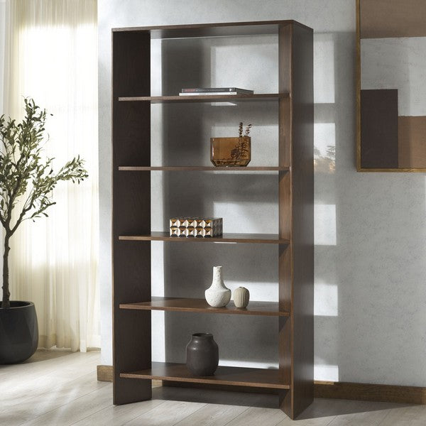 Norrington Wood 5 Shelf Bookshelf in Walnut