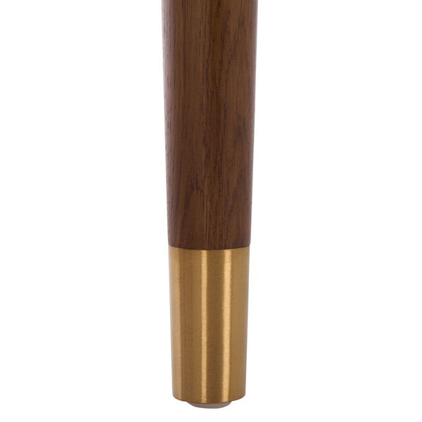 Kaylenne 90" Dining Table in Walnut with Brass Accents