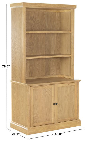 Haylina 4 Shelf Wood Bookcase in Natural