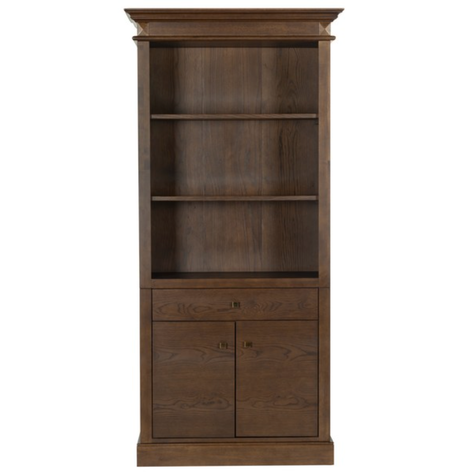 Francesco 4 Shelf Wood Bookcase in Walnut