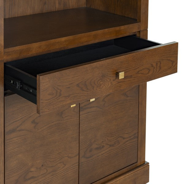 Francesco 4 Shelf Wood Bookcase in Walnut