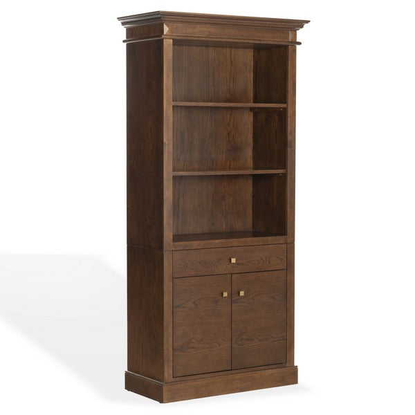 Francesco 4 Shelf Wood Bookcase in Walnut