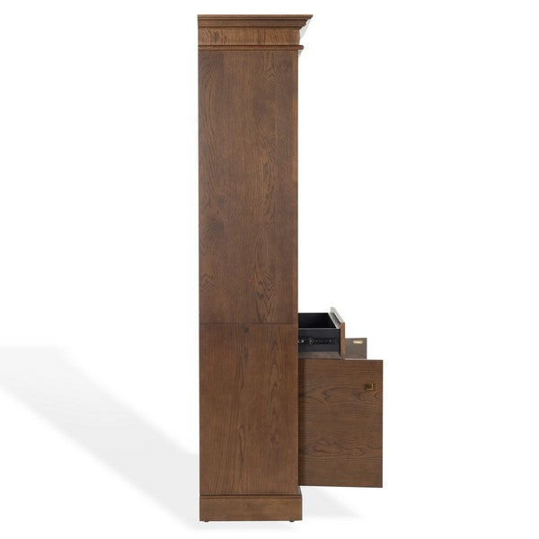 Francesco 4 Shelf Wood Bookcase in Walnut