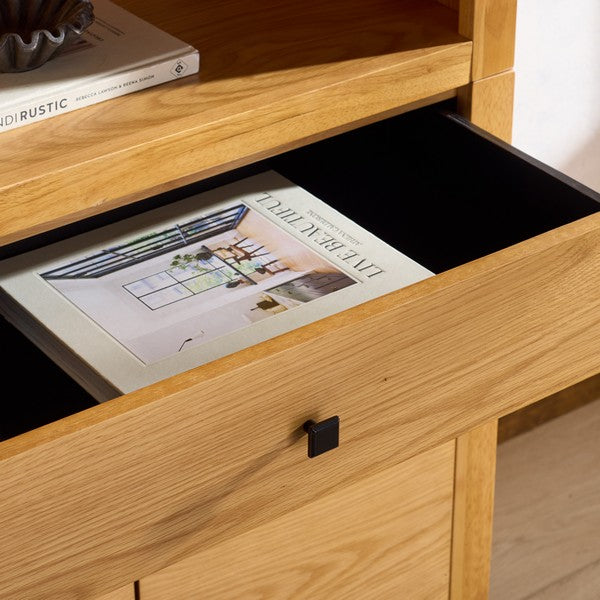 Francesco 4 Shelf Wood Bookcase in Natural