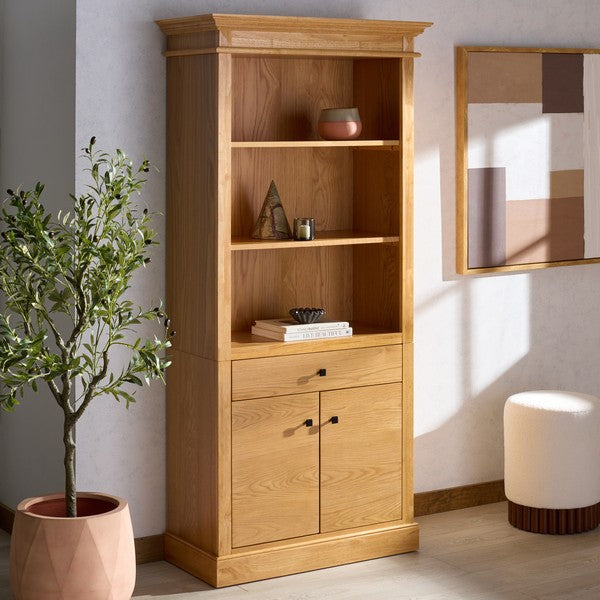 Francesco 4 Shelf Wood Bookcase in Natural